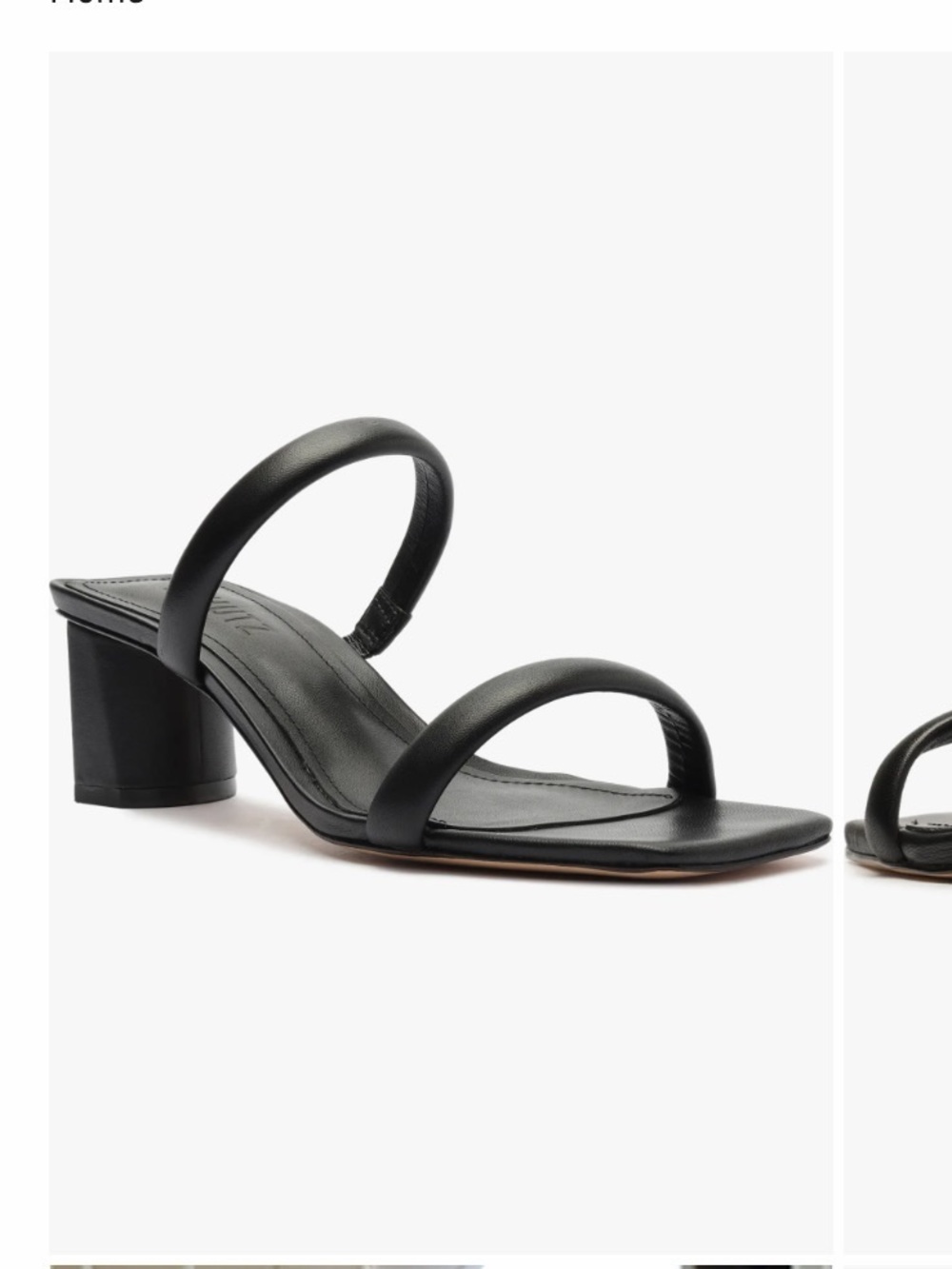 Minimalist Black Leather Strappy Women's Sandal Block Heel Schultz 9 Ully